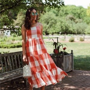 Gingham Dress in Red and White